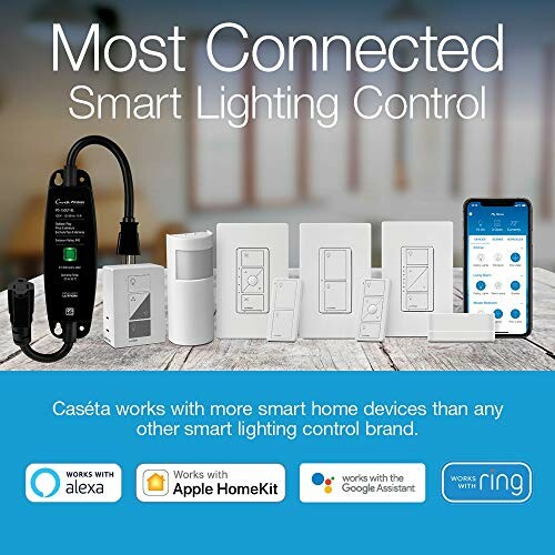 Smart lighting control devices with app integration for Alexa, Apple HomeKit, Google Assistant, and Ring.