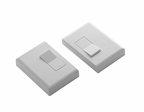 Two white rectangular light switches